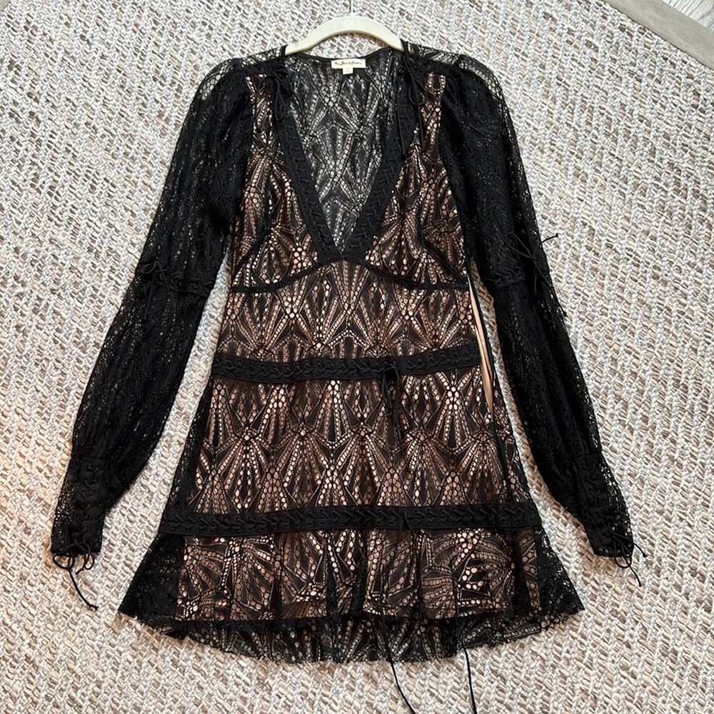 For Love and Lemon Black long sleeve dress